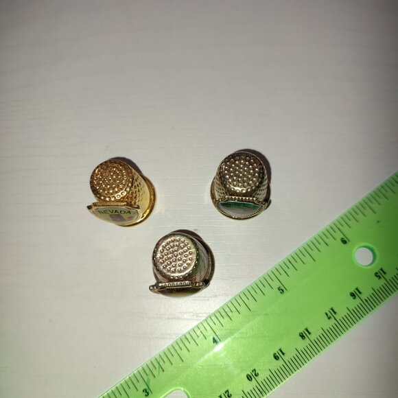 Lot 3 Pcs Thimbles Metal Vintage Collectible Nevada New Mexico Arizona - Picture 2 of 6